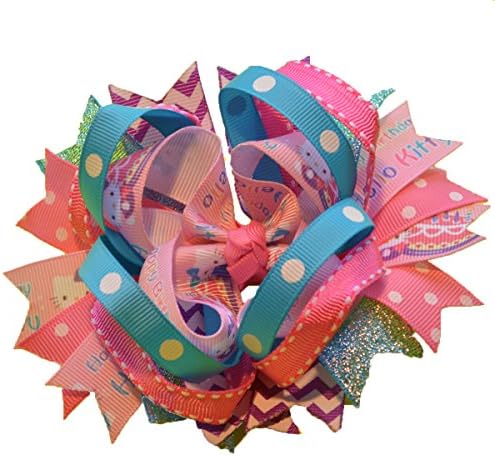 Hello Kitty Happy Birthday Chevron/Polka Dot Hair Bow