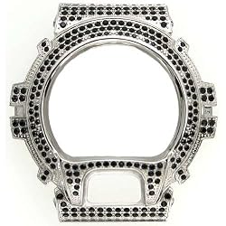 Custom Bling Stainless Steel and Swarovski Crystal Bezel for Casio G-Shock DW-6900xx Series: WHBK