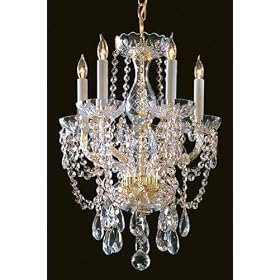 Swarovski Spectra Crystal Chandelier II 20"hx14"w Polished Brass