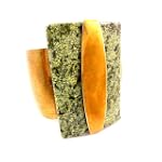 Antique Brass and Russian Jade Warrior Cuff Bracelet