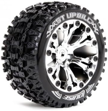 Louise RC #L-T3211SC Louise 1/10 ST-UPHILL Bead Traxxas Style Bead 2.8?€? Stadium Truck Tire Soft Compound / Chrome Rim / 0 for Traxxas Stampede VXL