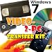 Video-2-PC DIY Kit. For Windows 7, Vista & XP. Links VCR or Camcorder to PC. Copy, Convert, Transfer VHS Video-8 VHS-C Hi8 Digital8 video tapes to digital H.264,MPG, AVI & DVD. Works with Windows 7 32 & 64 bit. 14 day refund offer if not delighted