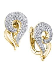 1.25 cttw 14k Yellow Gold Heart Bridal Earrings Diamond Heart Bridal Earrings (Real Diamonds: 1.25 cttw)