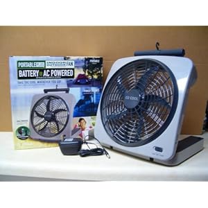 10" BATTERY OPERATED INDOOR/OUTDOOR FAN with ADAPTER
