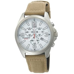 Citizen Men’s Eco-Drive Exclusive Chronograph Canvas Strap Watch #AT0870-45A