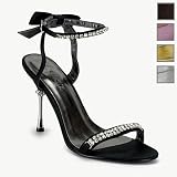 Pleaser Shoes WomenOs JEWEL-22, 4'' Ankle Wrap Sandal W/Rhinestones & Back Bow, Available in 4 colors