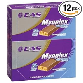 EAS Myoplex Carb Sense Nutrition Bar, Chocolate Peanut Butter, 2.46-Ounce Bars (Pack of 12)