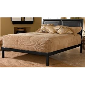 Sawyer King Size Bed with Vinyl Inlay Headboard by Hillsdale Furniture