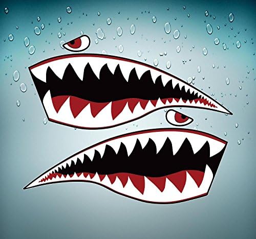 COCODECALS Car Decals Shark Teeth Bumper Sticker