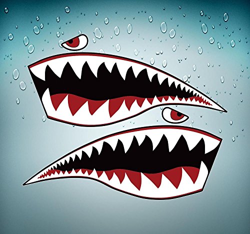 COCODECALS Car Decals Shark Teeth Bumper Sticker