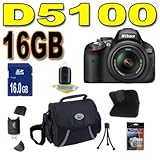 Nikon D5100 16.2MP CMOS Digital SLR Camera with 18-55mm f/3.5-5.6 AF-S DX V ....