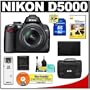 Nikon D5000 Digital SLR Camera w/ 18-55mm VR Lens + 8GB Memory Card + Spare EN-EL9 Battery + Case + Cameta Bonus Accessory Kit