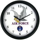 Trademark Deluxe Chiming U.S. Air Force Clock Featuring Eagle Mascot