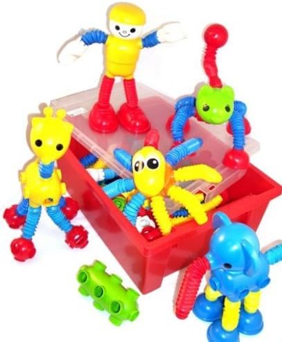 Popoids Animals Large 140 Piece Set In Including Popoid Man Figure *Tray*