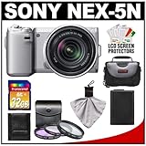 Sony Alpha NEX-5N Digital Camera Body & E 18-55mm OSS Lens (Silver) with 32 ....