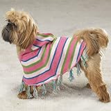 X-small Fun! Striped Knit Pet Poncho - Pink!!