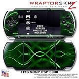 Abstract 01 Green WraptorSkinz Skin and Screen Protector Kit fits Sony PSP  ....