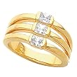 14K Yellow Gold Diamond Three-Stone Ring - 0.75 Ct.