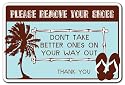PLEASE REMOVE YOUR SHOES Warning Sign beach fun signs
