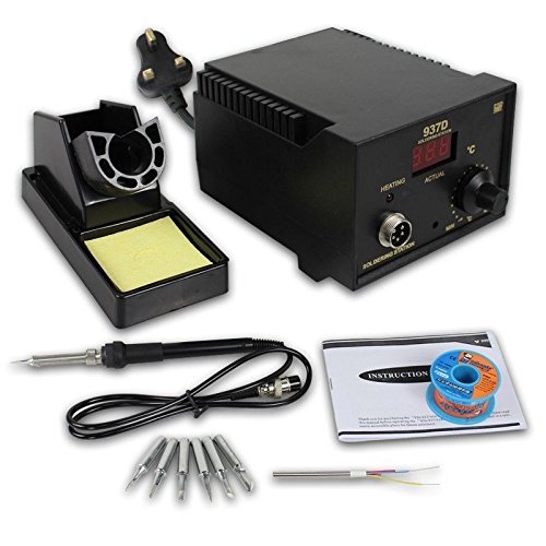 iMeshbean® 937D SMD 110V Solder Soldering Iron Station SOIC, CHIP, QFP, PLCC, BGA Welder with Extra Iron Heating Element &amp; 6 Tips USA