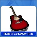 AKUSTIK GITARRE TERVIS CUTAWAY ROT De Luxe mit TASCHE