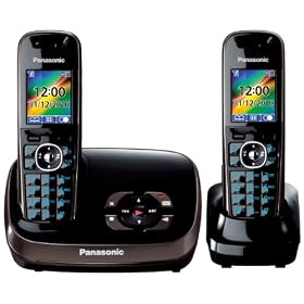 Panasonic KX-TG8522EB DECT Twin Digital Cordless Phone Set with Answer Machine - Black