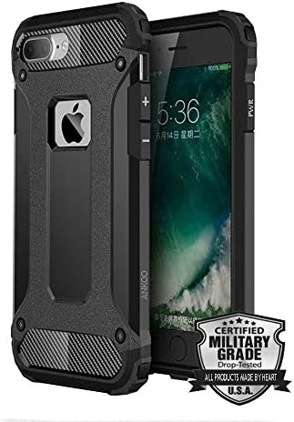 iPhone 7 Plus Case, ANKOO [MILITARY GRADE] Drop Tested Tough HEAVY DUTY Armor Case Rugged Shock Absorption Cover Slim Dual Layer Protective Case for iPhone 7 Plus (2016) - Black