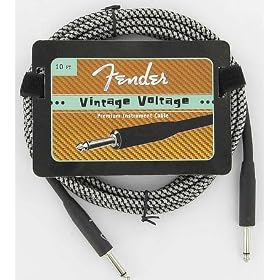 Fender Vintage Voltage Guitar/Instrument Cable 10 foot - Black/Silver