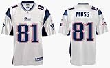 Randy Moss Jersey: Reebok White Replica #81 New England Patriots Jersey - Medium
