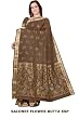 Brown South Indian Pure short Crepe Saree / Sari