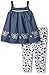 Calvin Klein Baby-Girls Dark Chambray Tunic and Printed Leggings, Blue, 0-3 Months