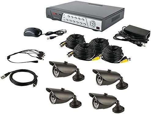 1 - DVR KIT 4 BULLETS, DVR Kit with 4 Bullet Cameras, 4-channel security DVR kit, DVR-D1 resolution recording on all channels, Embedded Linux(R) OS, 500GB hard drive , 4 bullet weatherproof (IP66) cameras with .25" fixed lens...