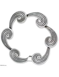 Sterling silver link bracelet, Whispering Wind
