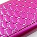 Thousand Eight(TM) For LG Optimus L70 Diamond Studded Silicone Rubber Skin Hard Case + [FREE LCD Screen Protector Shield(Ultra Clear)+Touch Screen Stylus] (Diamond hot pink/black)