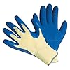 G & F 1607L Cut Resistant 100-Percent Kevlar Gloves, Heavy Weight Textured Blue Latex Coated, Large, 1-Pair