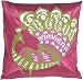 Pillow Decor - Proud Peacock Fuchsia Decorative Throw Pillow