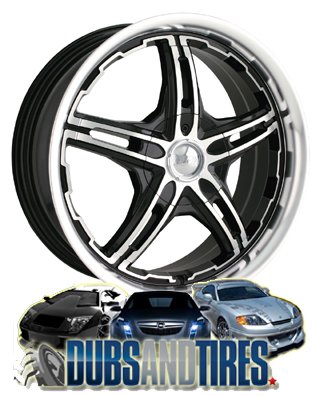 MPW Series MP109 Black with Machined Lip and Face - 17 x 7 Inch Wheel