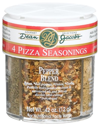 Dean Jacobs 4 Pizza Seasonings, Regular, 1.96-Ounce Jars (Pack of 4) by Dipping Seasonings