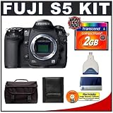 Fujifilm Finepix S5 Pro 12.3 Megapixel Digital SLR Camera + Transcend 2GB 133x Compactflash Card + USB Card Reader + Deluxe SLR Gadget Bag