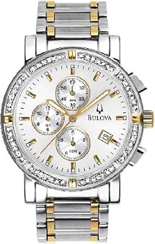 Bulova #98E000 Men's Two Tone Diamond Accented Chronograph Watch