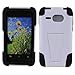 Fincibo (TM) Hybrid Dual Layer Protector Cover Case Gel Silicone With Stand For Kyocera Event C5133 - White/ Black
