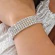Unique 5 Row Stretch Bracelet Aurora Borealis AB Crystal Stones Day or Evening Wear