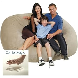 Comfort Magic Extra Large Memory Foam Lounge Bag With Removable Cover - Chocolate