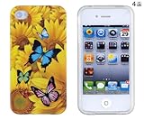 Best buy Butterfly Sunflower Flexible TPU Gel Case with Clear Sides for Apple iPhone 4, 4S (AT&T, Verizon, Sprint)