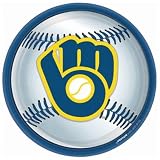 Costumes 203791 Milwaukee Brewers Baseball- Round Dinner Plates