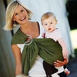 MAYA WRAP Lightly Padded Baby Ring Sling Carrier (OLIVE GREEN- Medium)