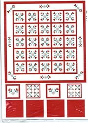 1:12 Miniature Red Applique Quilt Kit by Lindee's Little Linens