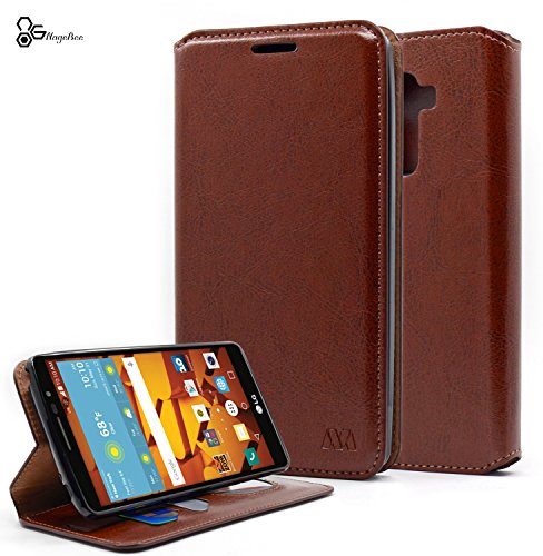 LG G Stylo Case,LG G4 Stylus LS770 Case, NageBee - Wallet Flip Case Pouch Cover Fold Stand case Premium Leather Wallet Flip Case with free Microfiber Cleaning Cloth for LG G Stylo / LG G4 Stylus (LS770) (G4 Note) (Leather Wallet Brown)