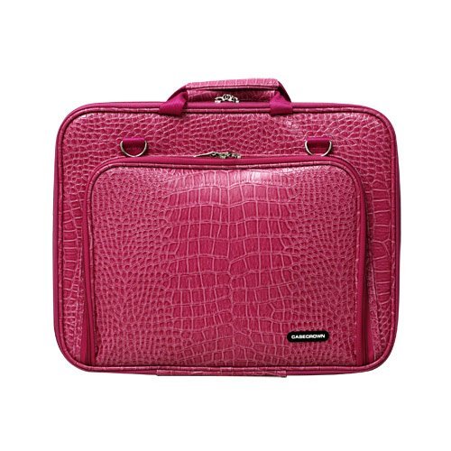 CaseCrown Double Memory Foam Case with Front Pocket (Alligator Hot Pink) for Apple MacBook Pro 15 Inch Laptop