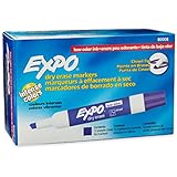Expo 2 Low-Odor Dry Erase Markers, Chisel Tip, 12-Pack, Purple (80008)
